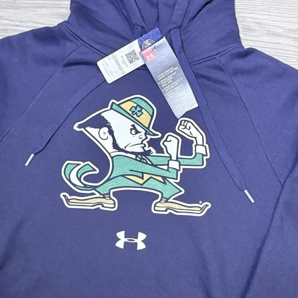 Notre Dame Fighting Irish Men's M Loose Fit Navy Graphic NCAA Pullover Hoodie - Picture 2 of 11